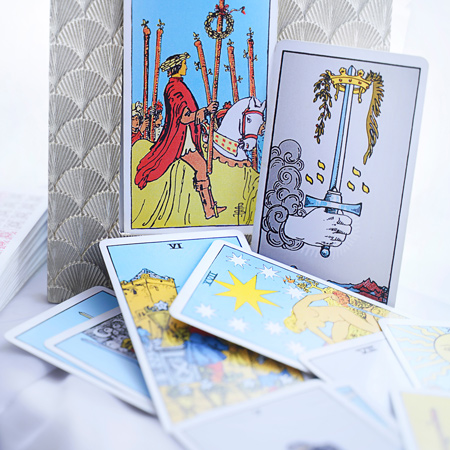 An array of Tarot Cards displayed against a white background.